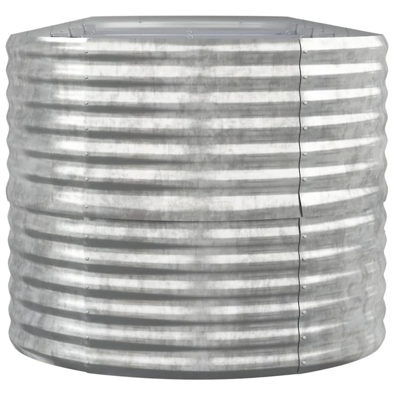 Jardinière bac lit surélevé plantes fleurs terrasse jardin de jardin acier enduit de poudre argenté Argent 02_0039705