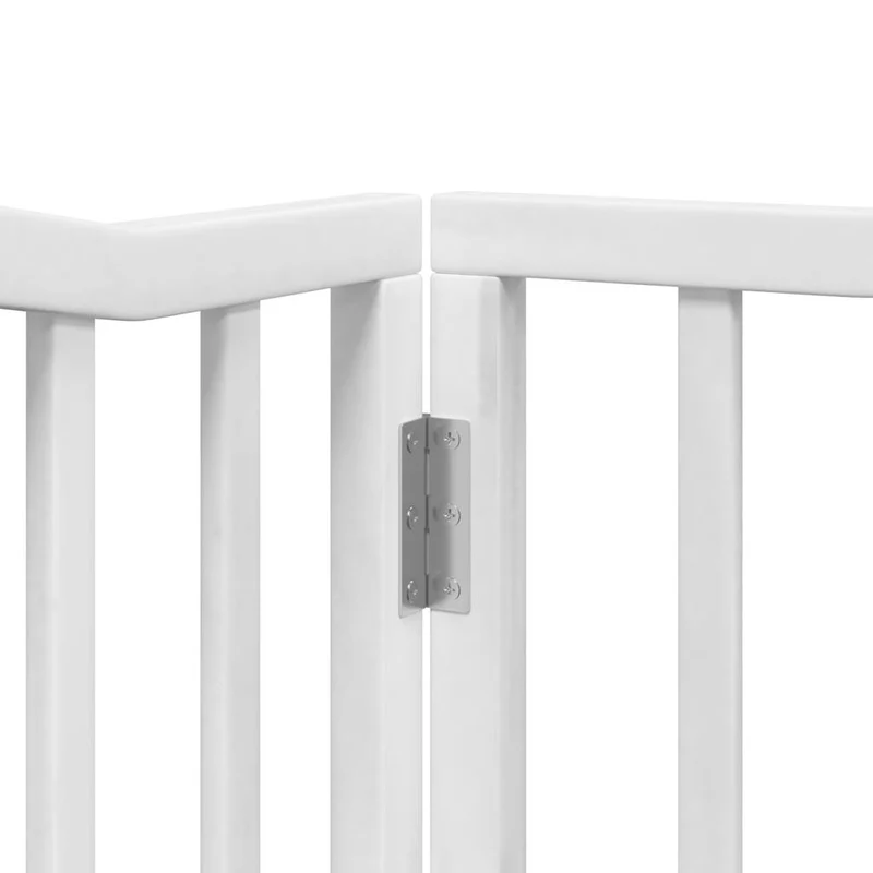 Barrière de sécurité pour chien animaux de compagnie porte pliable 12 panneaux bois de peuplier blanc 02_0023151