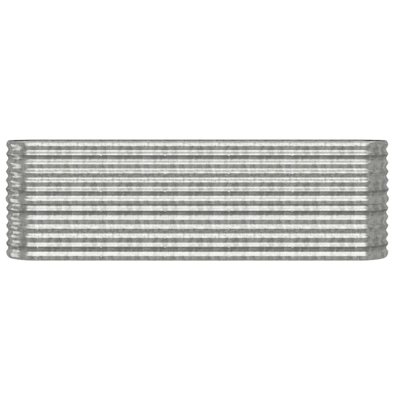 Jardinière bac lit surélevé plantes fleurs terrasse jardin de jardin acier enduit de poudre argenté Argent 02_0039708
