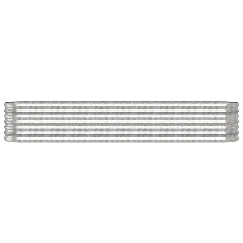 Jardinière bac lit surélevé plantes fleurs terrasse jardin de jardin acier enduit de poudre argenté Argent 02_0039706