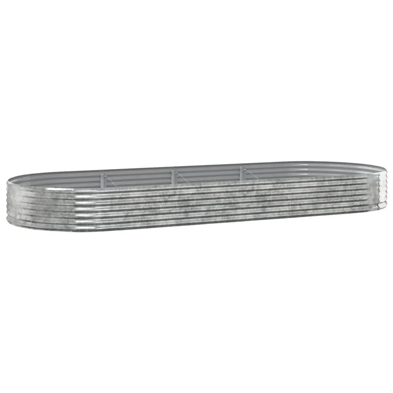 Jardinière bac lit surélevé plantes fleurs terrasse jardin de jardin acier enduit de poudre argenté Argent 02_0039721