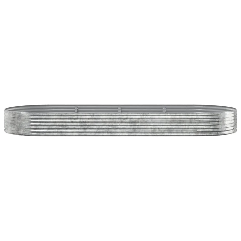 Jardinière bac lit surélevé plantes fleurs terrasse jardin de jardin acier enduit de poudre argenté Argent 02_0039721