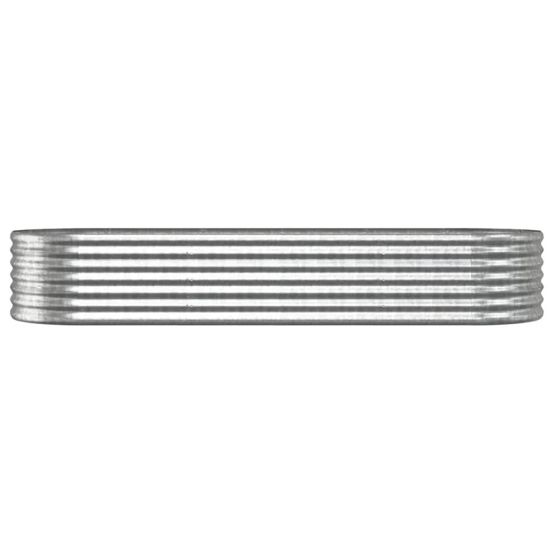 Jardinière bac lit surélevé plantes fleurs terrasse jardin de jardin acier enduit de poudre argenté Argent 02_0039715