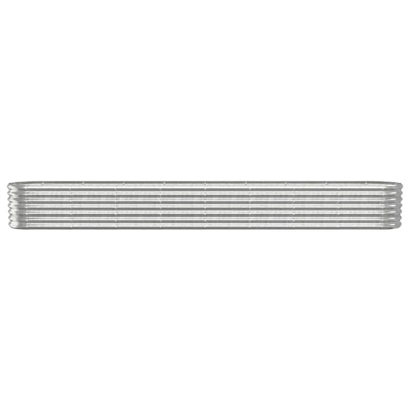 Jardinière bac lit surélevé plantes fleurs terrasse jardin de jardin acier enduit de poudre argenté Argent 02_0039714