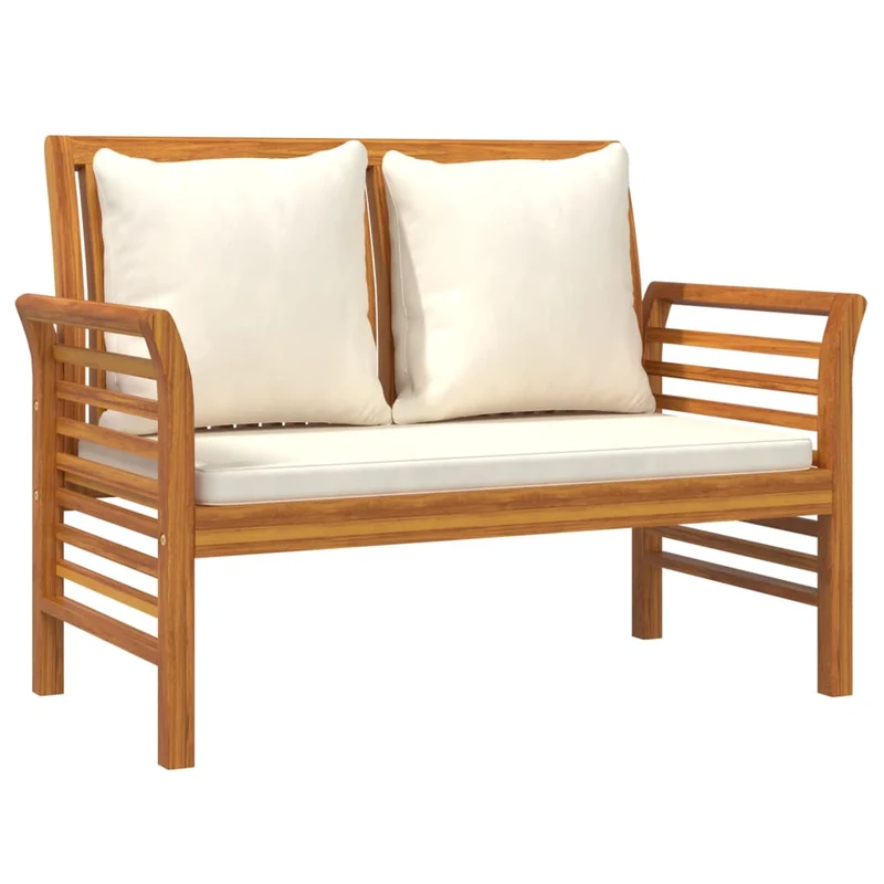 Salon de jardin meuble d'extérieur ensemble de mobilier 5 pièces avec coussins bois massif d'acacia 02_0016366