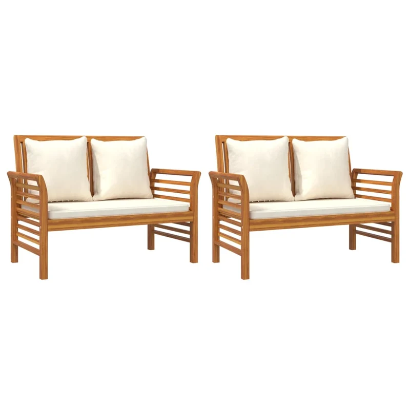 Salon de jardin meuble d'extérieur ensemble de mobilier 5 pièces avec coussins bois massif d'acacia 02_0016366