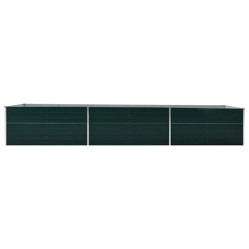 Jardinière lit surélevé plantes fleurs jardin acier galvanisé 480 x 80 x 77 cm vert 02_0001129