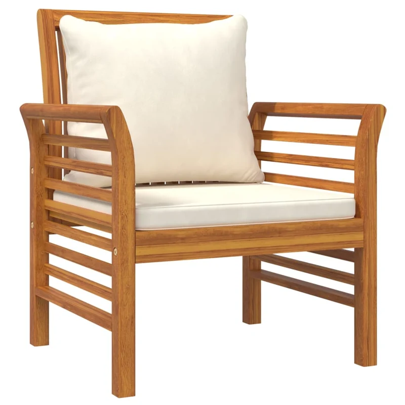 Salon de jardin meuble d'extérieur ensemble de mobilier 4 pièces avec coussins bois massif d'acacia 02_0016123