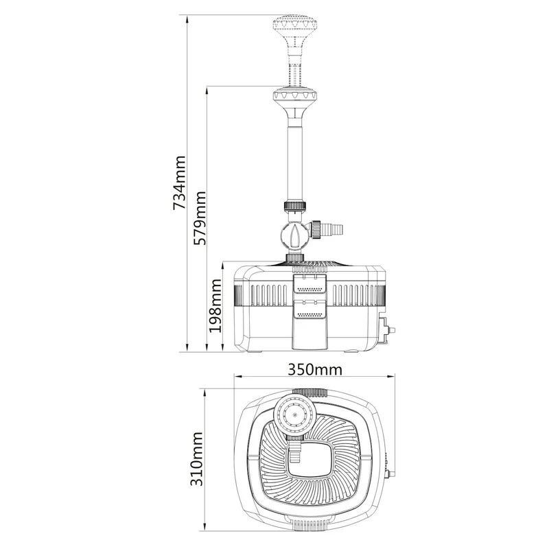Filtre UV fontaine 2800 litres par heure avec 2 m de hauteur d'élévation 16_0002682