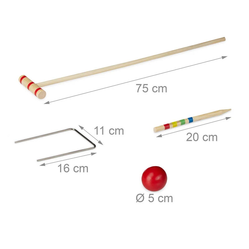 Jeu de croquet extérieur pour 4 joueurs facile à installer 17 pièces en plastique vert 13_0004585