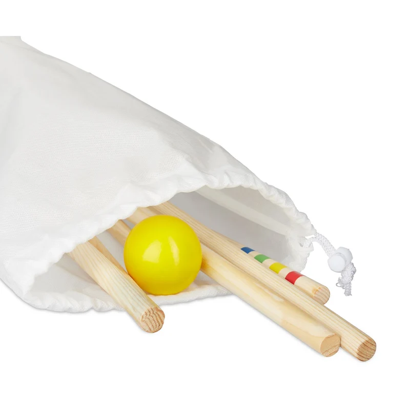 Jeu de croquet extérieur pour 4 joueurs facile à installer 17 pièces en plastique vert 13_0004585