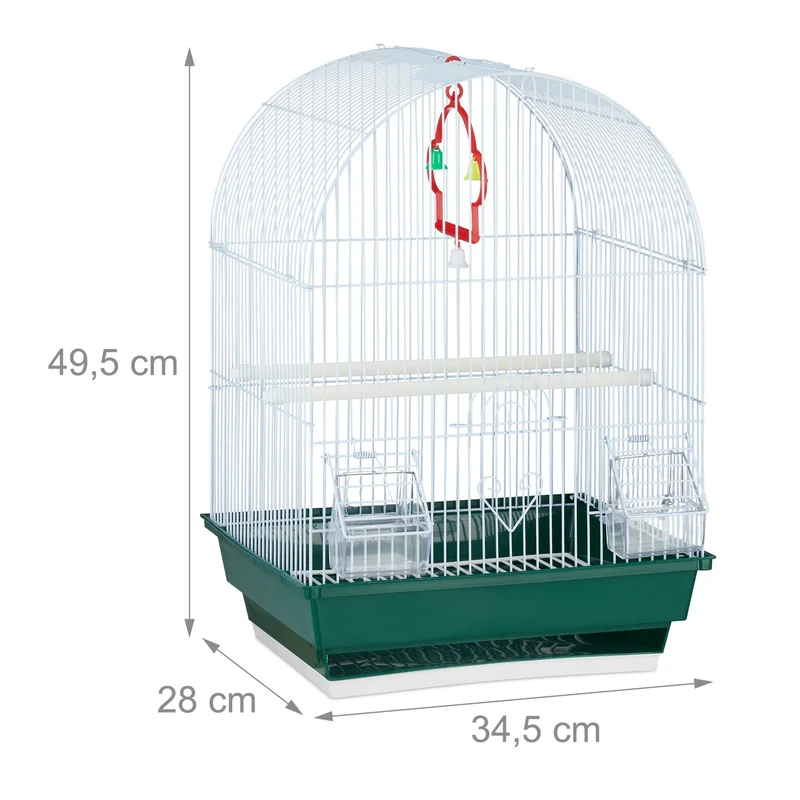 Cage à oiseaux intérieure avec accessoires 70 x 40 x 50 cm nettoyage facile ambiance cosy en plastique blanc 13_0004753
