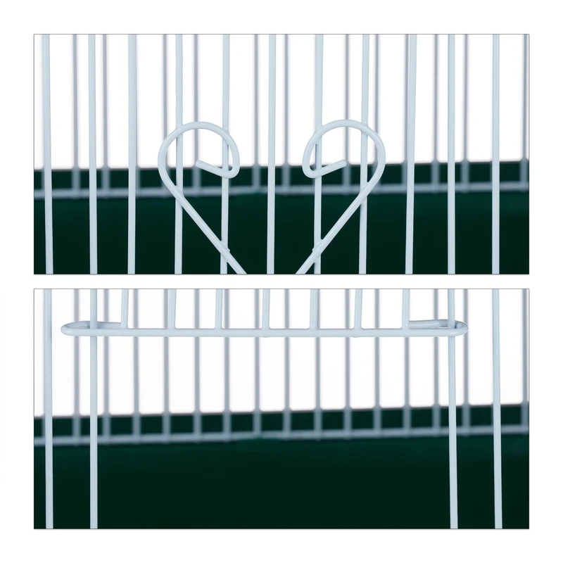 Cage à oiseaux intérieure avec accessoires 70 x 40 x 50 cm nettoyage facile ambiance cosy en plastique blanc 13_0004753
