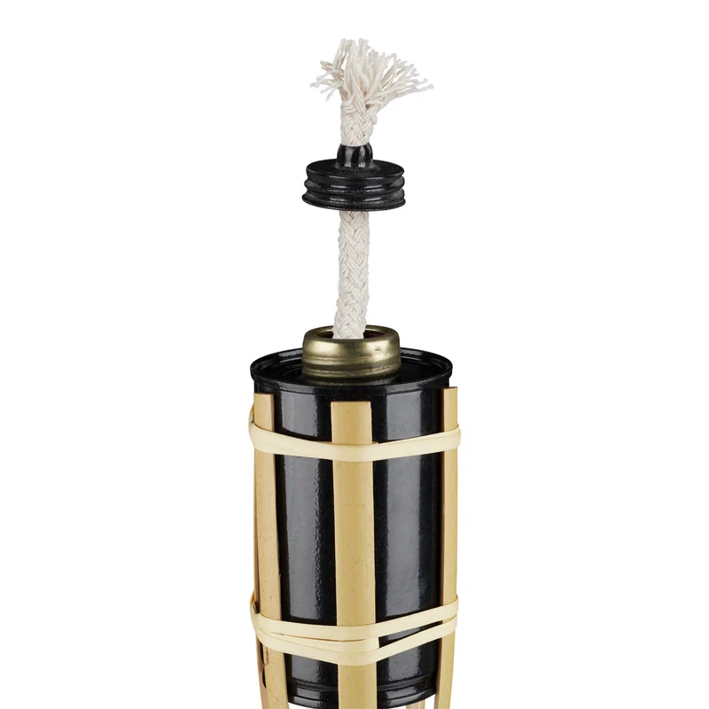 Lot de 10 torches de jardin décoratives éclairage extérieur 90 x 5,5 cm en bambou naturel 13_0004879