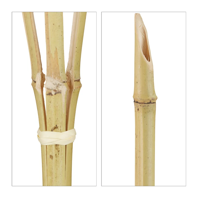 Lot de 10 torches de jardin décoratives éclairage extérieur 90 x 5,5 cm en bambou naturel 13_0004879