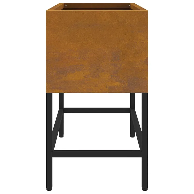 Bac de jardin surélevé moderne 60 x 26 x 45 cm durable extérieur ambiance tendance en acier rouillé 02_0052101