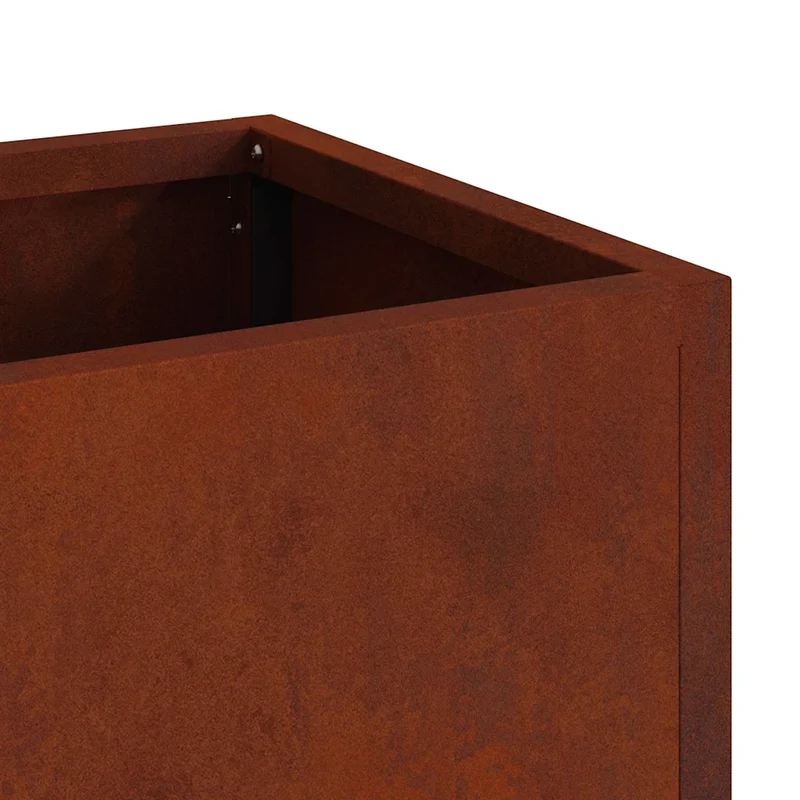 Bac de jardin surélevé moderne 60 x 26 x 45 cm durable extérieur ambiance tendance en acier rouillé 02_0052101