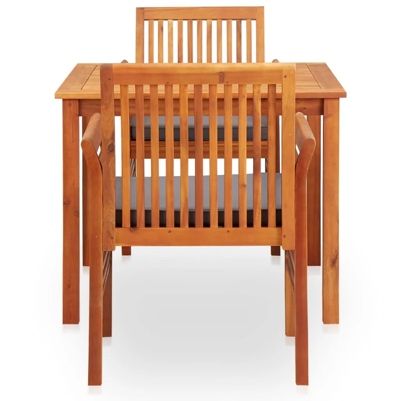 Mobilier à dîner d'extérieur 3 pièces et coussins acacia solide 02_0014648