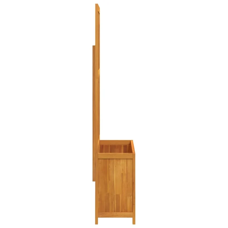 Jardinière bac lit surélevé plantes fleurs terrasse jardin avec treillis 100 x 32 x 165 cm bois massif d'acacia marron 02_0038220