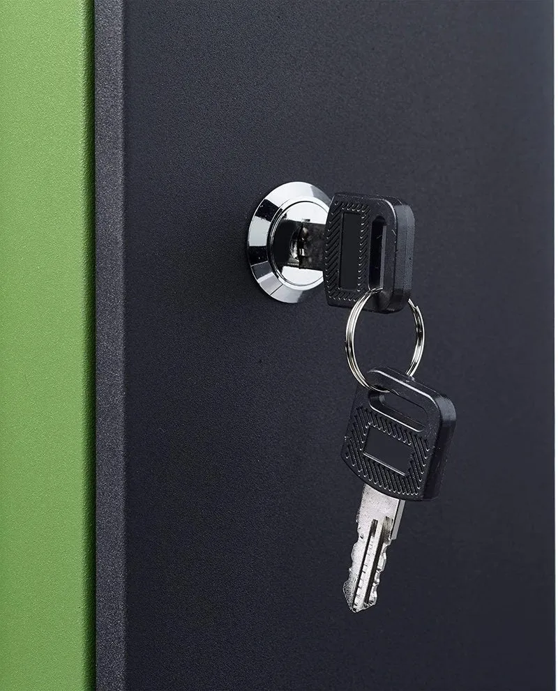 Boîte aux lettres murale moderne en acier bicolore design 35 cm noir vert 13_0000471_2