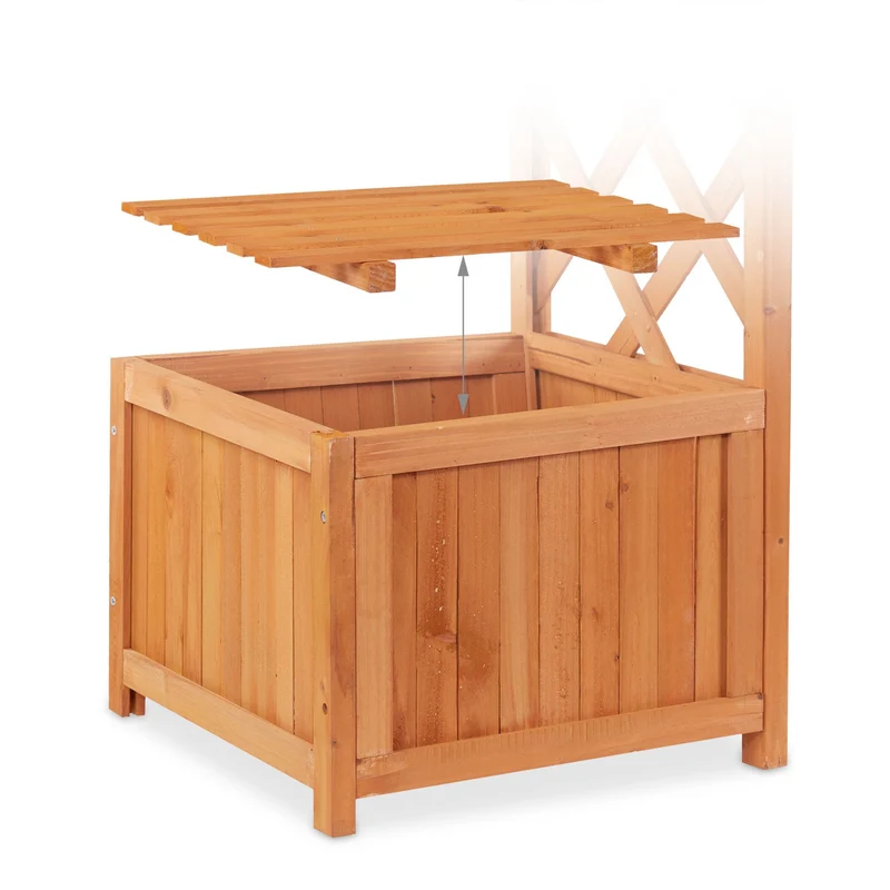 Pergola de jardin avec treillis pour plantes grimpantes décorative 200 x 100 x 210 cm en bois marron 13_0004952