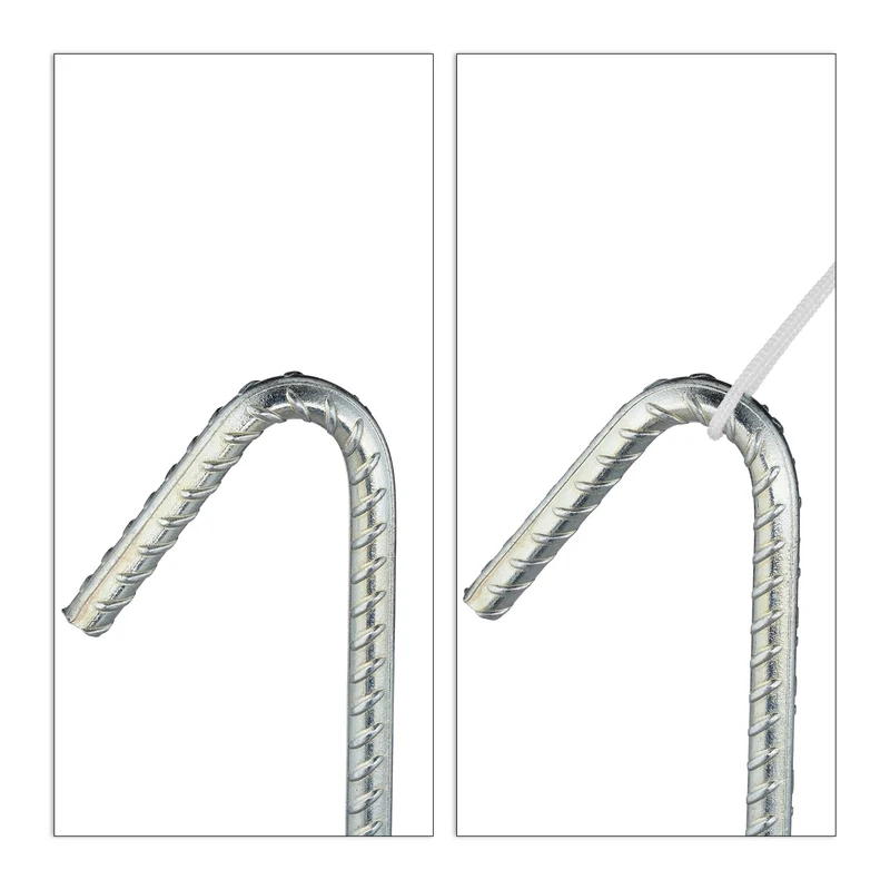 Lot de 10 piquets de fixation au sol XL 39 x 6,5 x 1 cm très stables pour tentes et pavillons en acier argenté 13_0004864