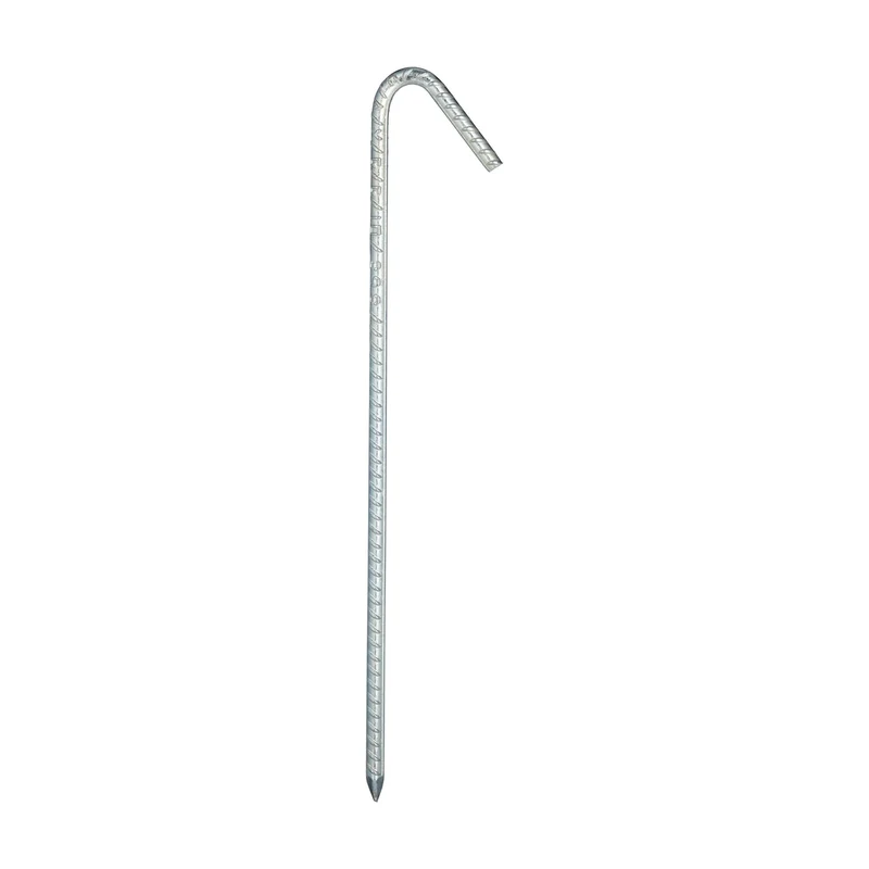 Lot de 10 piquets de fixation au sol XL 39 x 6,5 x 1 cm très stables pour tentes et pavillons en acier argenté 13_0004864