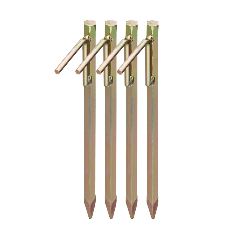 Lot de 4 piquets de fixation au sol XL 30,5 x 9 x 1,5 cm très stable pour tentes pavillons en acier galvanisé gris 13_0004868