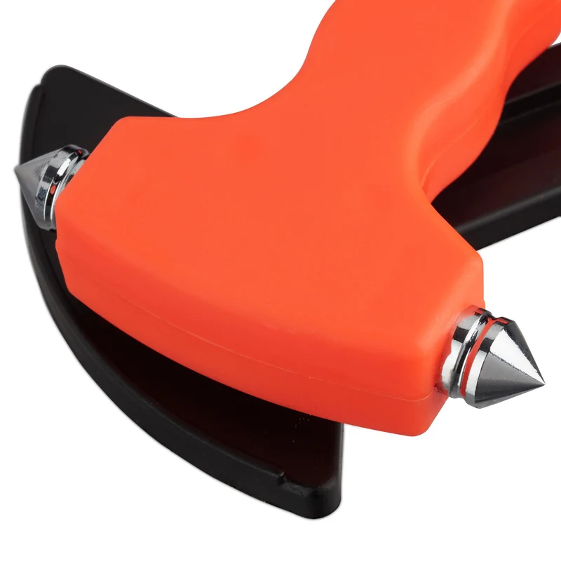 Marteau d'urgence pour voiture 19 x 9 x 3,5 cm outil de sécurité avec brise-vitre en plastique orange 13_0004185