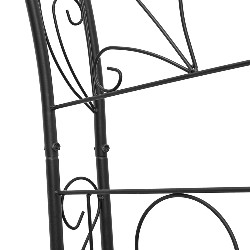 Arche à rosiers décorative pour plantes grimpantes 200 x 100 x 50 cm en fer noir 13_0004442