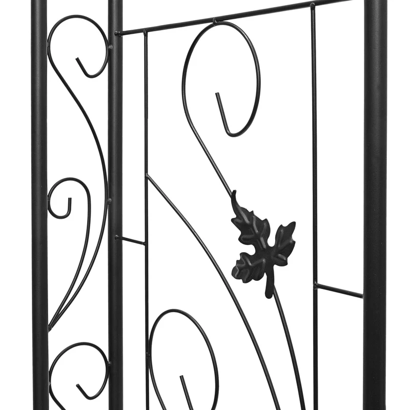 Arche à rosiers décorative pour plantes grimpantes 200 x 100 x 50 cm en fer noir 13_0004442