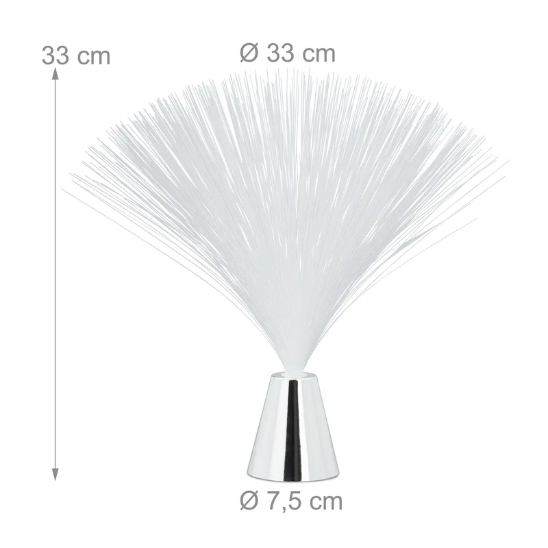 Lampe à fibre optique rétro ambiance agréable 33 x 33 x 33 cm design moderne en plastique noir 13_0003984