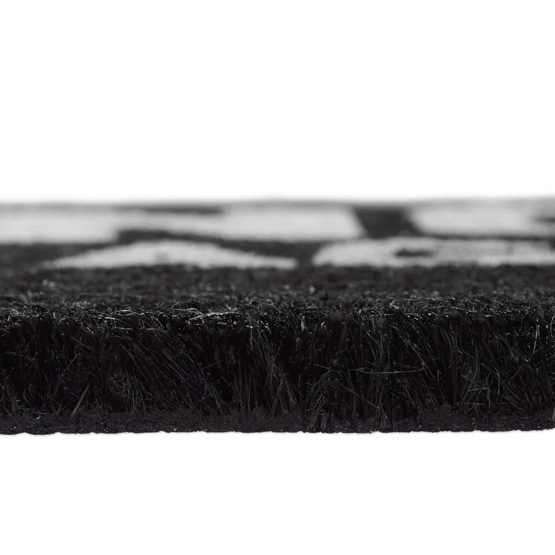 Paillasson décoratif antidérapant intérieur extérieur 75 x 45 cm en fibres de coco noir et blanc 13_0003548