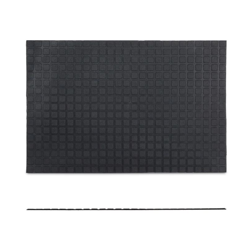 Paillasson rectangulaire antidérapant intérieur extérieur 60 x 40 cm en caoutchouc noir 13_0003303