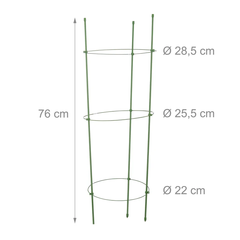 Lot de 2 cages à tomates ajustables jardin balcon 76 cm en plastique vert 13_0003910