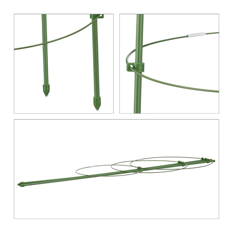 Lot de 2 cages à tomates ajustables jardin balcon 76 cm en plastique vert 13_0003910