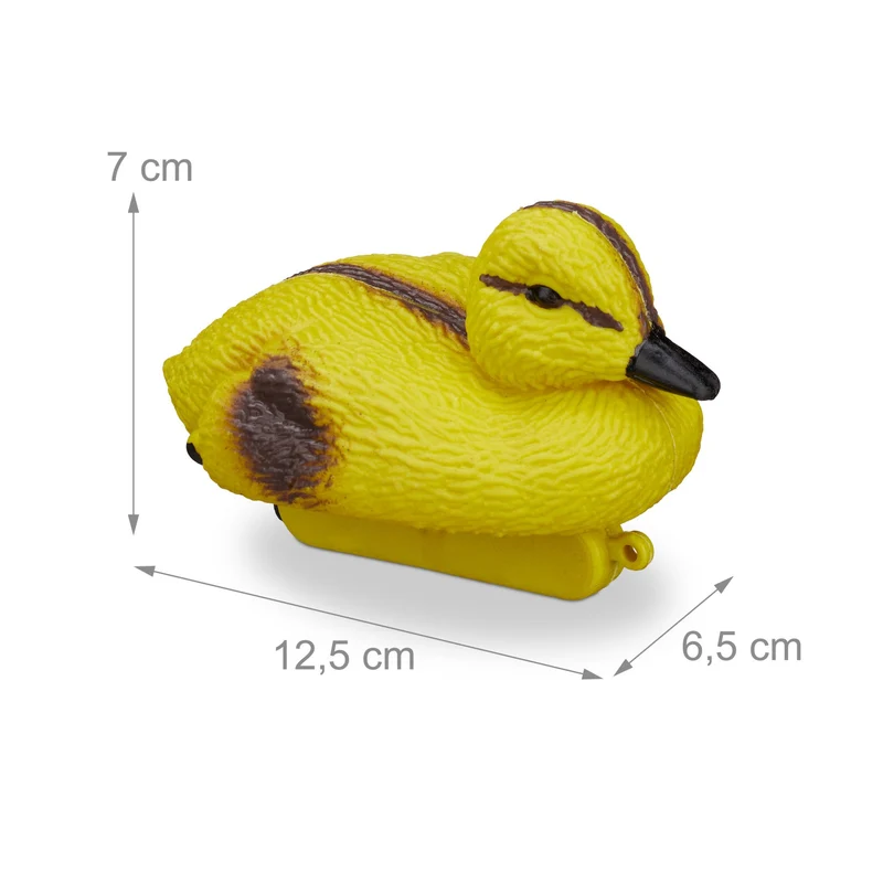 Lot de 3 canards en plastique décoratifs pour mare jardin 7 x 6,5 x 12,5 cm en PE jaune 13_0004772