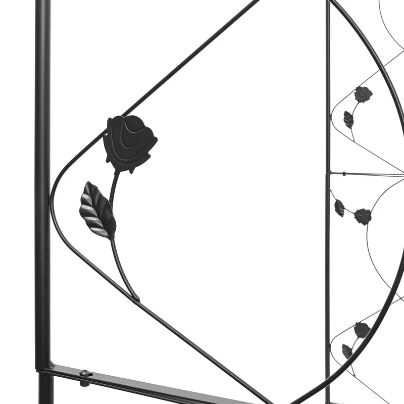 Arche à rosiers support plante grimpante 220 x 120 x 30 cm décorative et résistante au intempéries en fer époxy noir 13_0003266