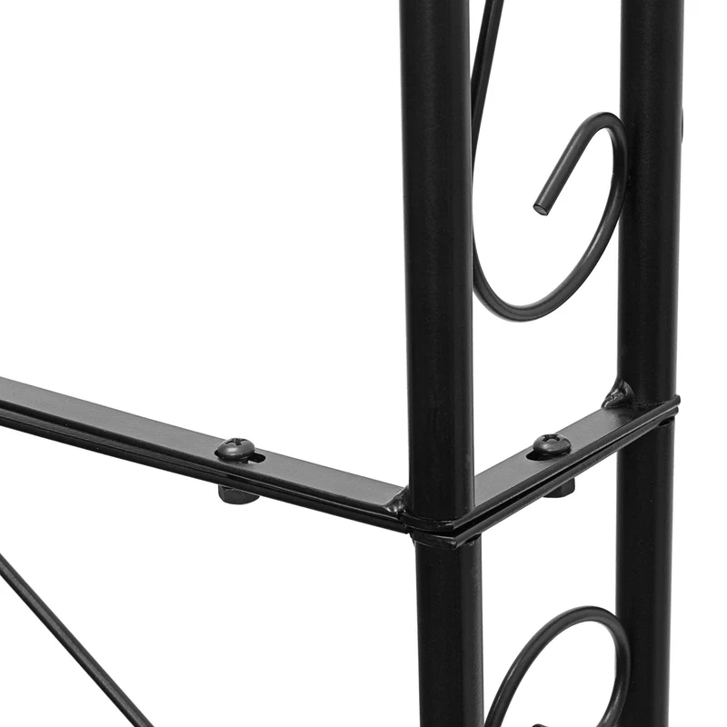 Arche à rosiers support plante grimpante 220 x 120 x 30 cm décorative et résistante au intempéries en fer époxy noir 13_0003266