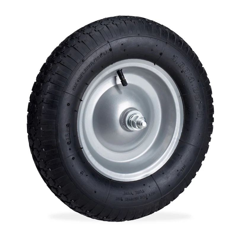 Roue de brouette 39 x 9 cm surface profilée confort transport facile en caoutchouc noir 13_0004959