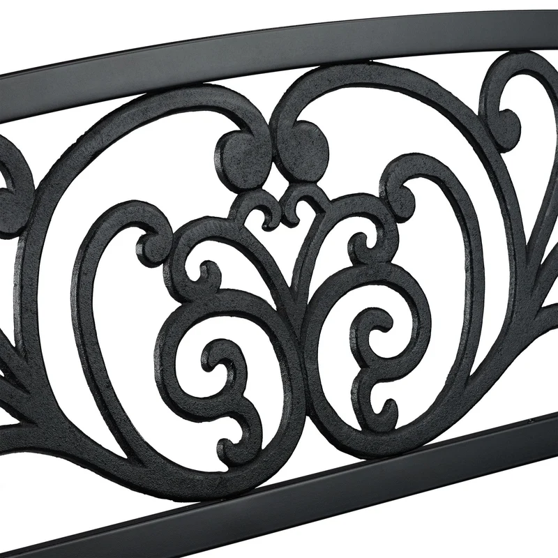 Banc de jardin vintage confortable 120 x 60 x 80 cm avec coussin moelleux en métal gris 13_0004981