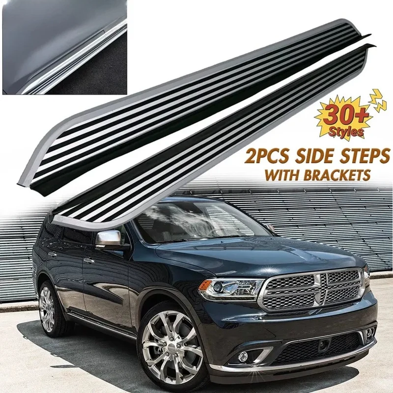 Marchepieds Latéraux Aluminium Argent Dodge Durango 2018-2025