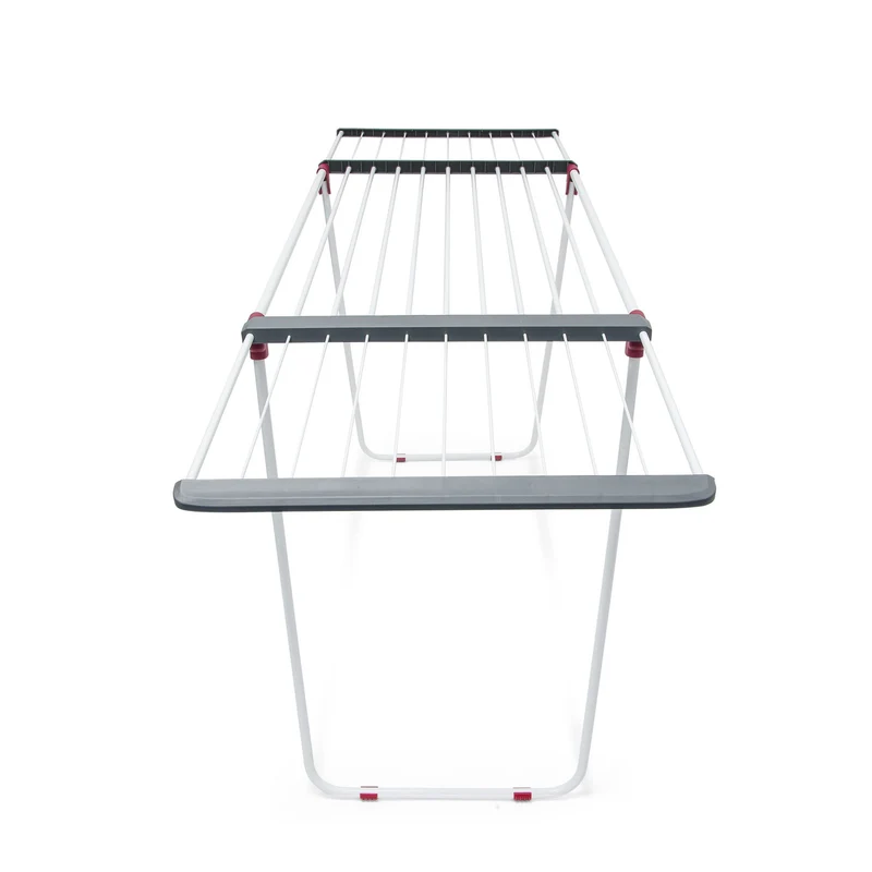 Séchoir à linge sur pied extensible intérieur extérieur 100 x 42 x 42 cm charge 25 kg en fer blanc 13_0003176