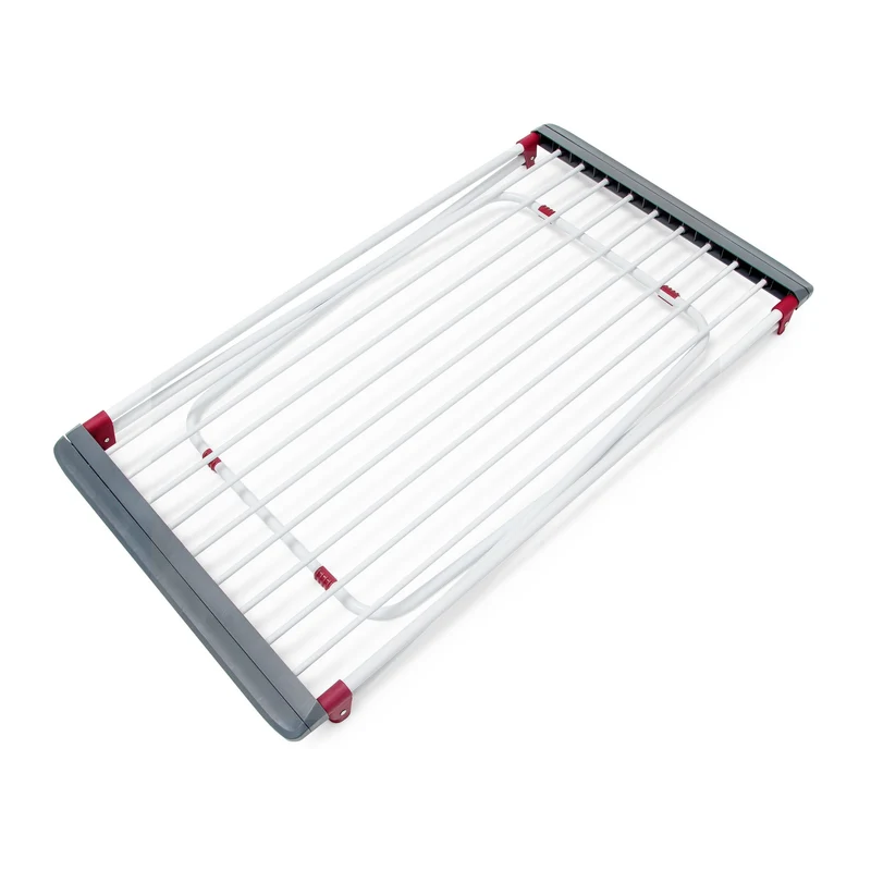 Séchoir à linge sur pied extensible intérieur extérieur 100 x 42 x 42 cm charge 25 kg en fer blanc 13_0003176