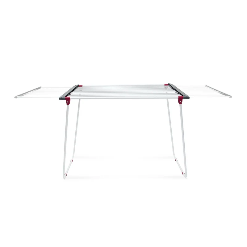 Séchoir à linge sur pied extensible intérieur extérieur 100 x 42 x 42 cm charge 25 kg en fer blanc 13_0003176