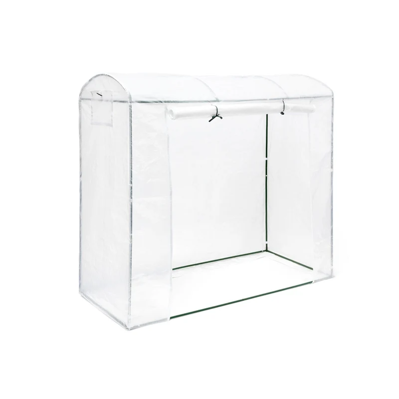 Serre à tomates XL arrondie jardin 200 x 80 cm protection intempéries aération optimale en PVC vert 13_0003269