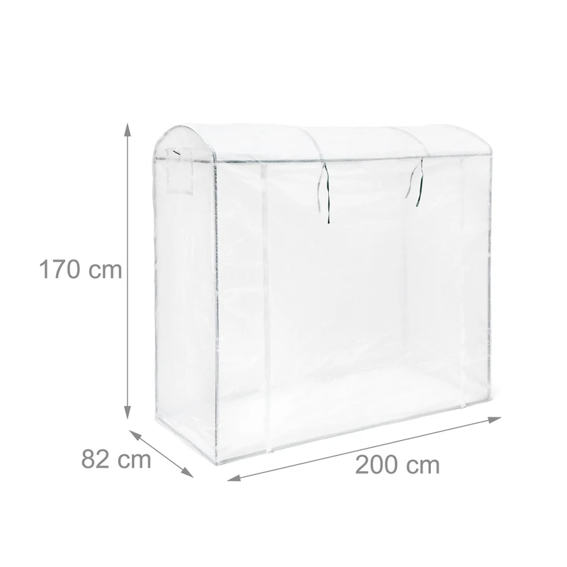 Serre à tomates XL arrondie jardin 200 x 80 cm protection intempéries aération optimale en PVC vert 13_0003269