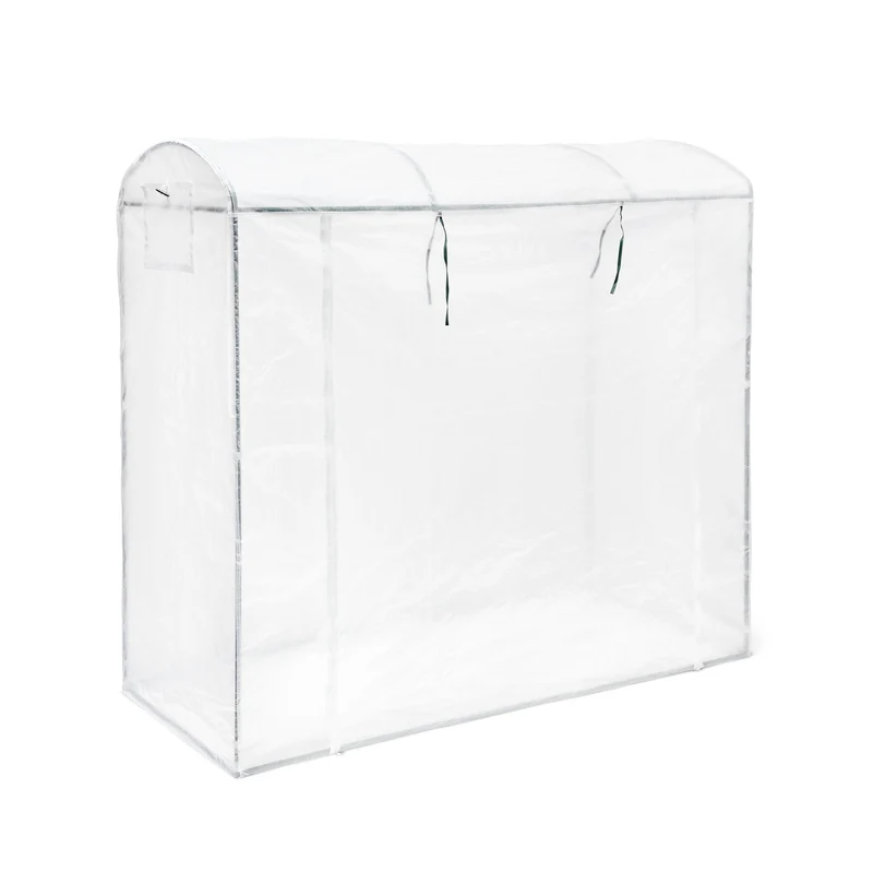 Serre à tomates XL arrondie jardin 200 x 80 cm protection intempéries aération optimale en PVC vert 13_0003269