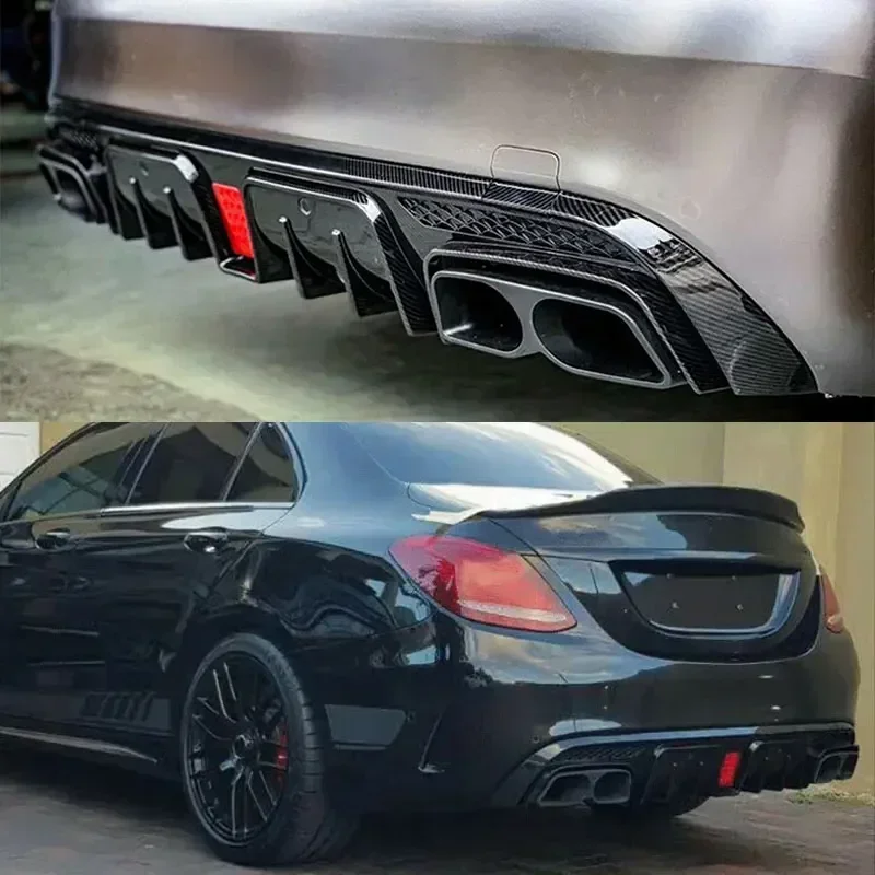 Diffuseur Arrière Aspect Carbone Mercedes Classe C W205 2015-2021