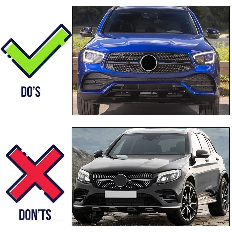 Calandre Avant Noir Brillant Mercedes GLC X253 GLC43 AMG 2020-2023